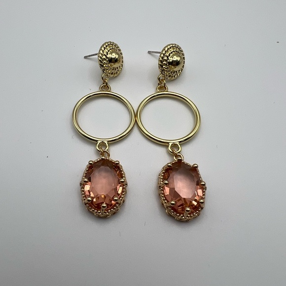 Elegant Gold Dangle Earrings - Wedding Romantic Pendant Earrings - Glam Earrings - Picture 10 of 15